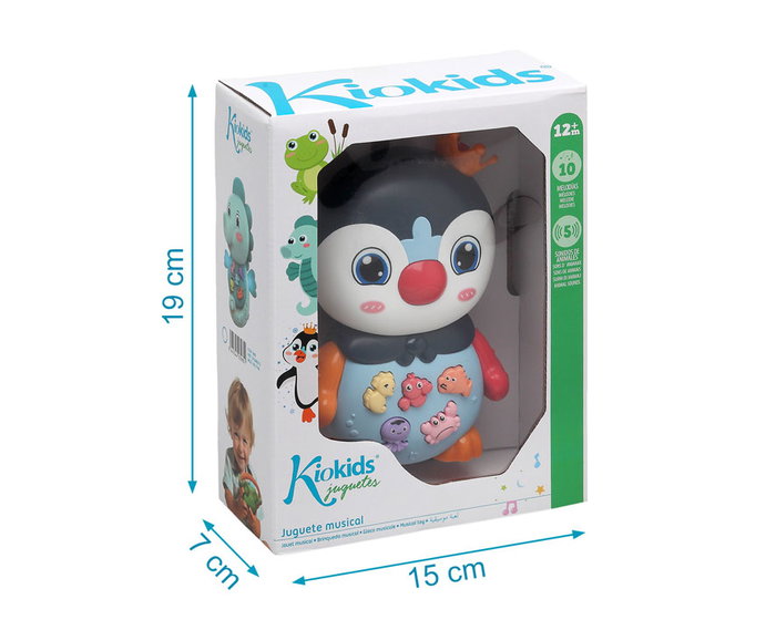 KioKids Pingüino Musical de Juguete con Luces y Melodías para Bebés +12 Meses Multicolor
