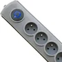 Qoltec Regleta de protección con 8 tomas y cable de 1,8 m, Gris