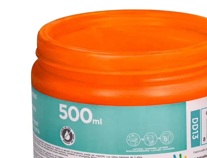 Liderpapel Pintura Dedos Naranja Tarrina 500 cc