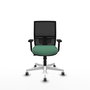 PIQUERAS Y CRESPO Silla de oficina Yunquera con mecanismo Sincro/Traslack, Verde esmeralda y Negro