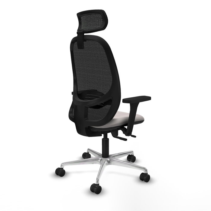 PIQUERAS Y CRESPO Silla de oficina Cilanco con mecanismo Sincro/Traslack, Blanco y Negro