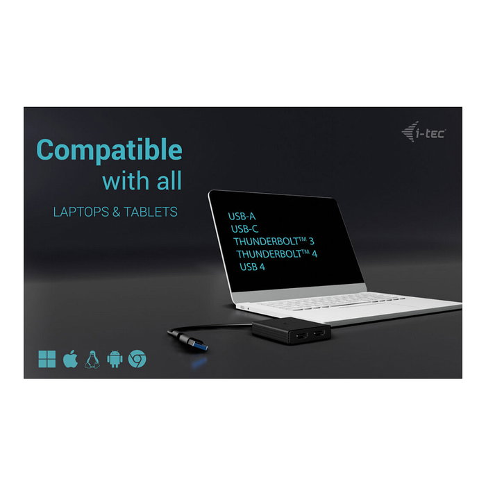 I-tec CADUAL4KHDMI Adaptador de Vídeo USB-A/USB-C a Doble HDMI 4K/60 Hz I-tec CADUAL4KHDMI Adaptador de Vídeo USB-A/USB-C a Doble HDMI 4K/60 Hz