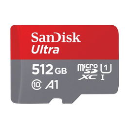 SanDisk Ultra Tarjeta de memoria microSDXC 512 GB UHS-I Clase 10 A1 con adaptador SD, velocidad de lectura hasta 150 MB/s
