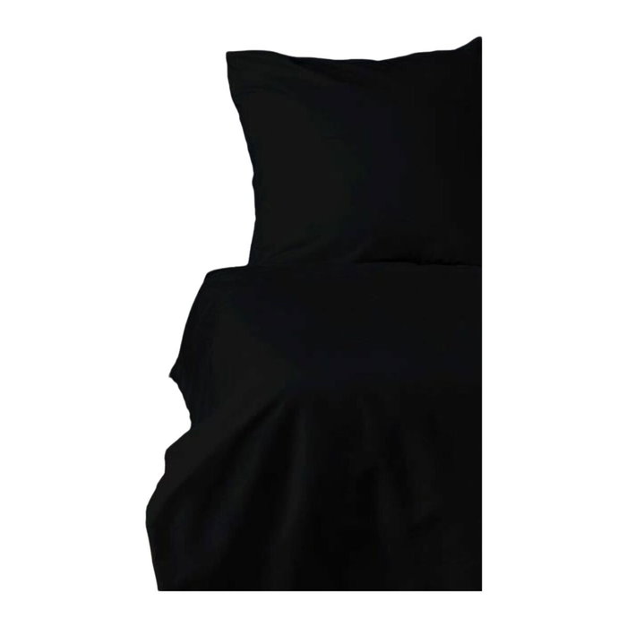 Aucune Juego de cama 100% algodón satén Negro con funda nórdica y 2 fundas de almohada Aucune Juego de cama 100% algodón satén Negro con funda nórdica y 2 fundas de almohada