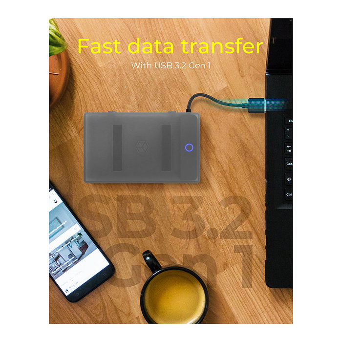 ICY BOX IB-AC603b-U3 Carcasa para Disco Duro/SSD de 2.5" USB 3.2 Gen 1