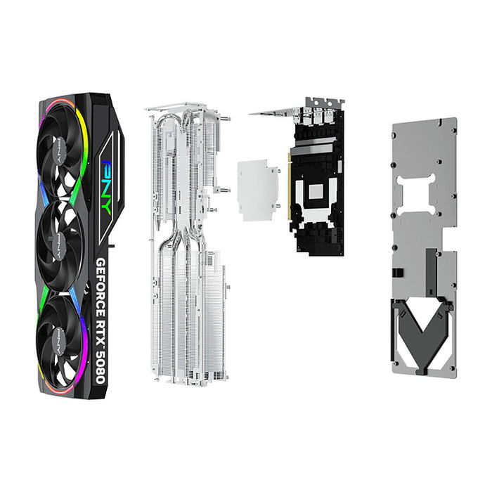 PNY GeForce RTX 5080 16GB GDDR7 3Fan ARGB OC Tarjeta Gráfica