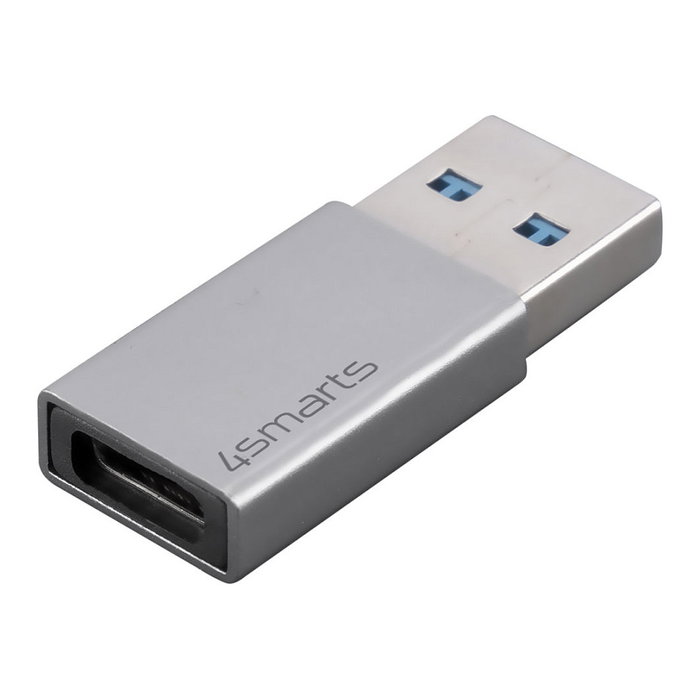 4smarts Adaptador USB-A 3.0 a USB-C 540275 (2 Piezas) Gris, Velocidad 5 Gbit/s, Bidireccional, Plug and Play