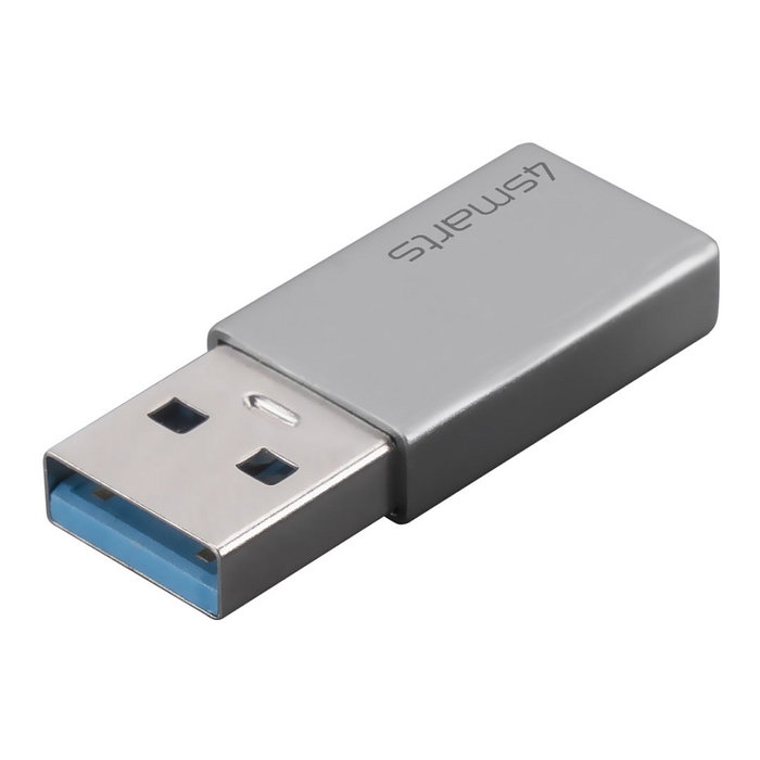 4smarts Adaptador USB-A 3.0 a USB-C 540275 (2 Piezas) Gris, Velocidad 5 Gbit/s, Bidireccional, Plug and Play