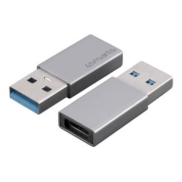 4smarts Adaptador USB-A 3.0 a USB-C 540275 (2 Piezas) Gris, Velocidad 5 Gbit/s, Bidireccional, Plug and Play