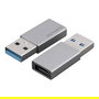4smarts Adaptador USB-A 3.0 a USB-C 540275 (2 Piezas) Gris, Velocidad 5 Gbit/s, Bidireccional, Plug and Play