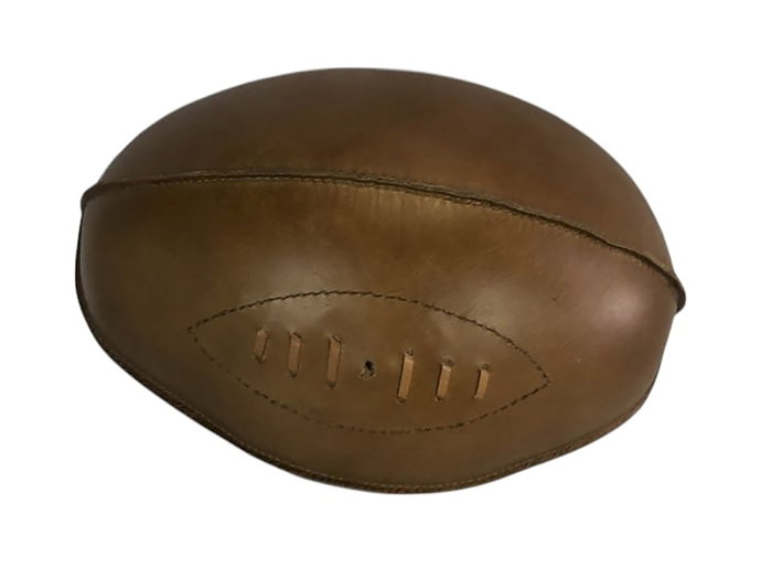 DKD Home Decor Balón de Rugby de Piel Marrón