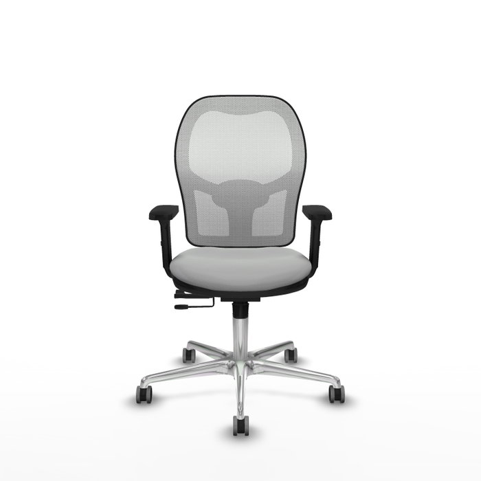 PIQUERAS Y CRESPO Silla de oficina Jorquera con mecanismo Sincro/Traslack, Gris claro y Blanco