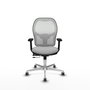 PIQUERAS Y CRESPO Silla de oficina Jorquera con mecanismo Sincro/Traslack, Gris claro y Blanco