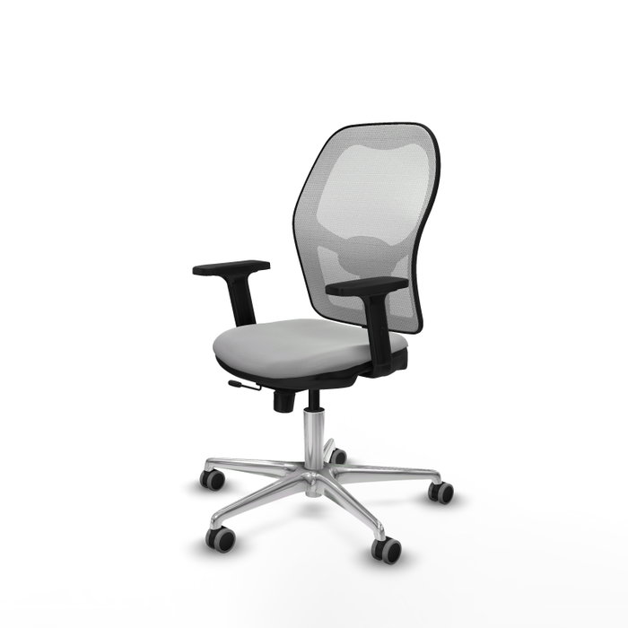 PIQUERAS Y CRESPO Silla de oficina Jorquera con mecanismo Sincro/Traslack, Gris claro y Blanco
