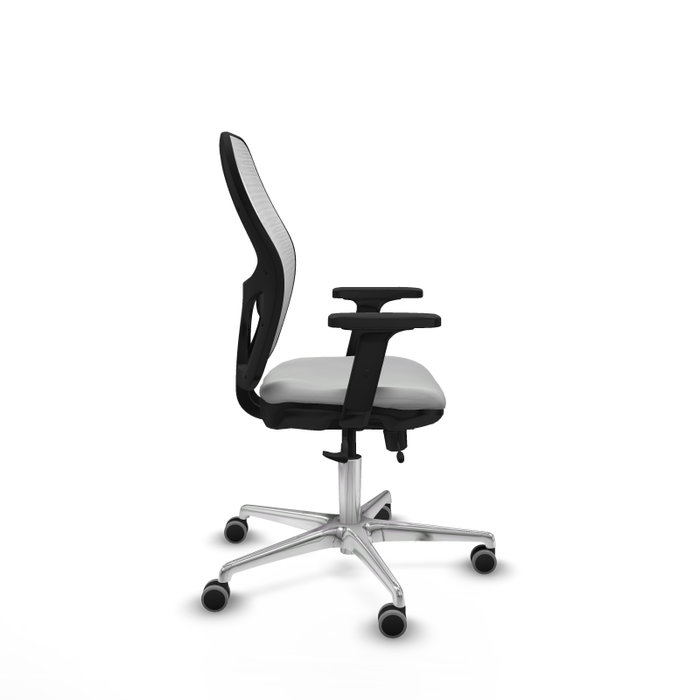 PIQUERAS Y CRESPO Silla de oficina Jorquera con mecanismo Sincro/Traslack, Gris claro y Blanco