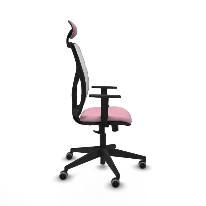 PIQUERAS Y CRESPO Silla de oficina Motilla Rosa y Blanca