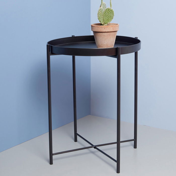 Day Mesa Auxiliar Negra Redonda ø38 cm x 50 cm Day Mesa Auxiliar Negra Redonda ø38 cm x 50 cm