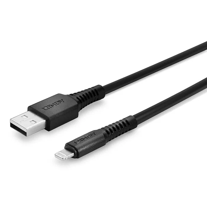 Lindy 31322 Cable USB A a Lightning - 3 metros - Negro - Para iPhone/iPad - USB 2.0