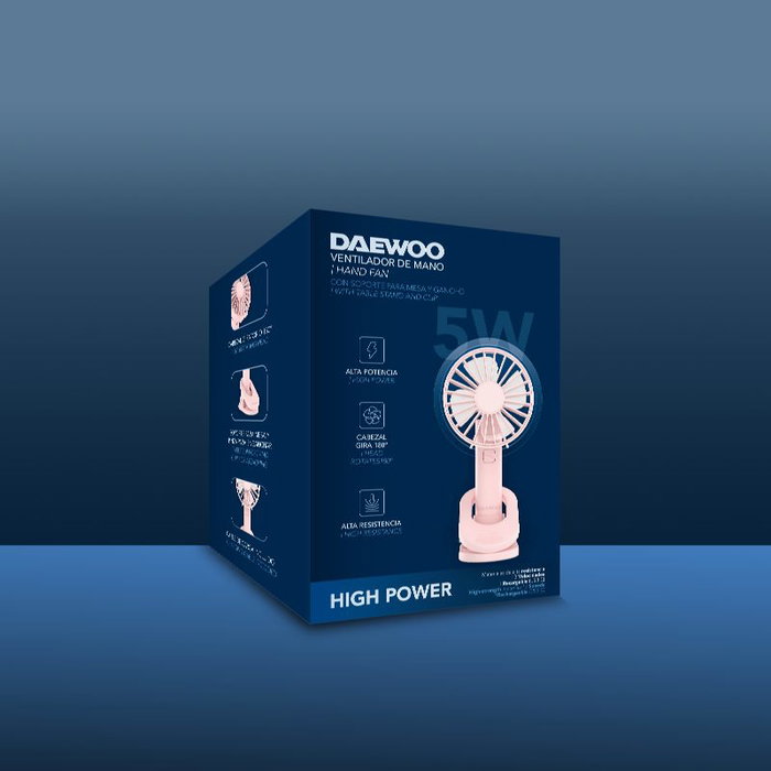 Daewoo Ventilador de Sobremesa con Clip, Orientable, 5W - Soporte para Mesa