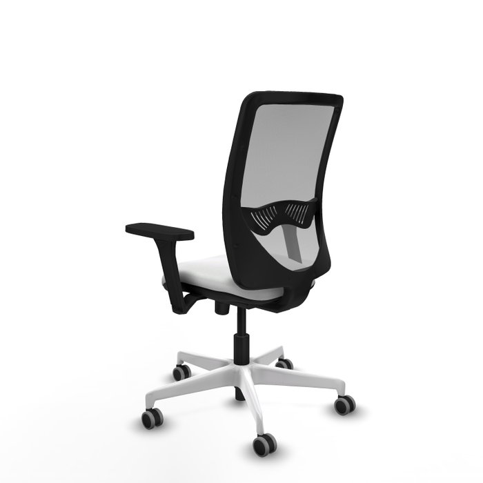 PIQUERAS Y CRESPO Silla de oficina Zulema con mecanismo Sincro, Tela Blanca y Malla Gris