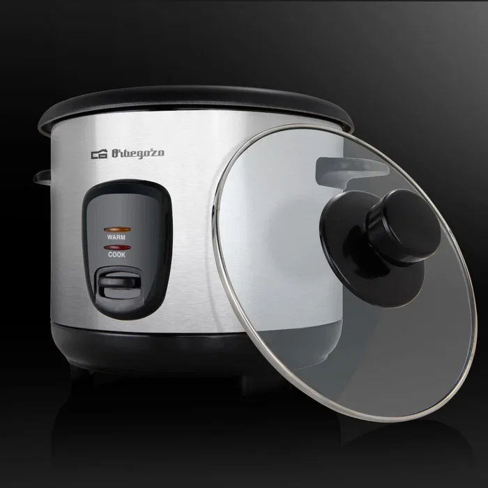 Orbegozo CO-3025 Arrocera y Vaporizador 1L 400W Acero Inoxidable - 3 Cestas para Arroz, Vegetales y Pescado