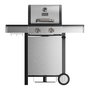 Black+Decker BXOG7200E Barbacoa de Gas con 2 Quemadores, Encendido Automático, Tapa con Termómetro, Parrilla de Hierro Fundido y Compartimento para Cilindro, 116 x 58 x 118,5 cm