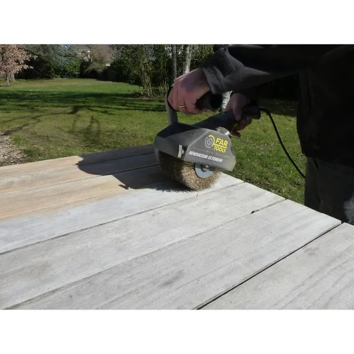 Fartools Rex120C Pack Renovador Exterior con Cepillo Metálico de Precisión y Cepillo para Tira Abrasiva para Madera y Metal