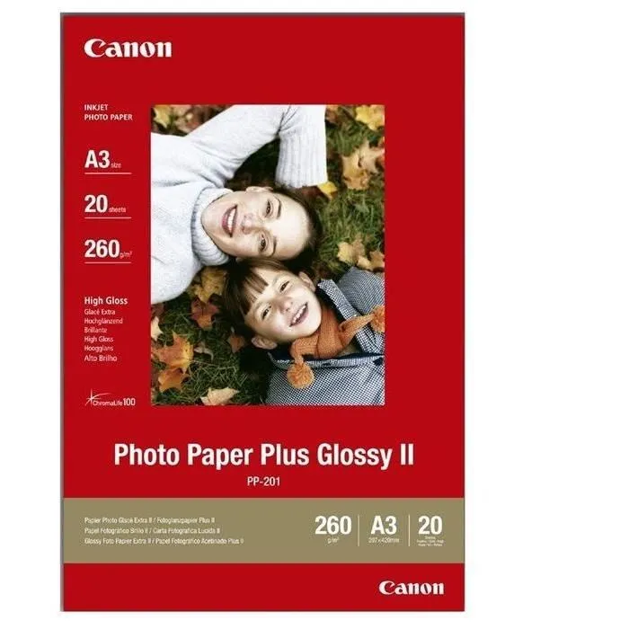 Canon Papel Fotográfico PP-201 260 g/m2 A3 - 20 Hojas Canon Papel Fotográfico PP-201 260 g/m2 A3 - 20 Hojas
