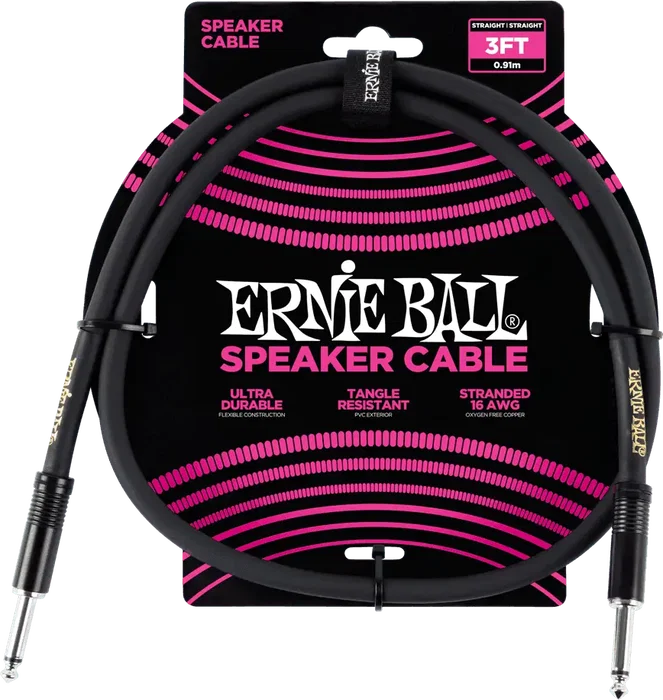 Ernieball EB Cable Altavoz Jack-Jack Ss 0,91 M Negro