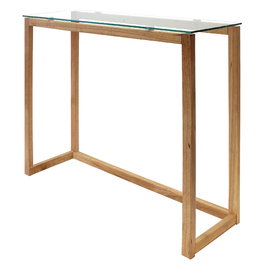 Home Deco Factory Consola Cristal y Madera Diseño Elegante para Hogar Medidas 100x32x87 cm