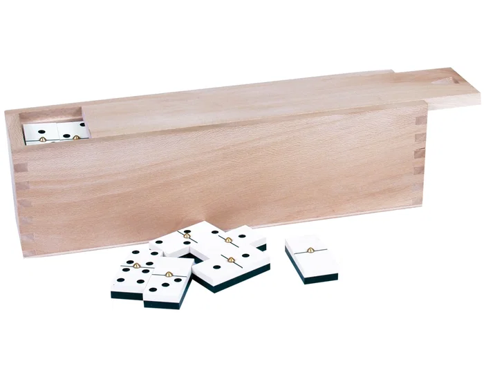 Blanca Domino Profesional 9/9 Caja de Madera Juegos de Mesa