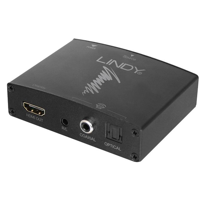 Lindy HDMI 4K30 Extractor de Audio, para Extraer Audio de HDMI a Dispositivos Analógicos y Digitales, Soporta 4K@30Hz