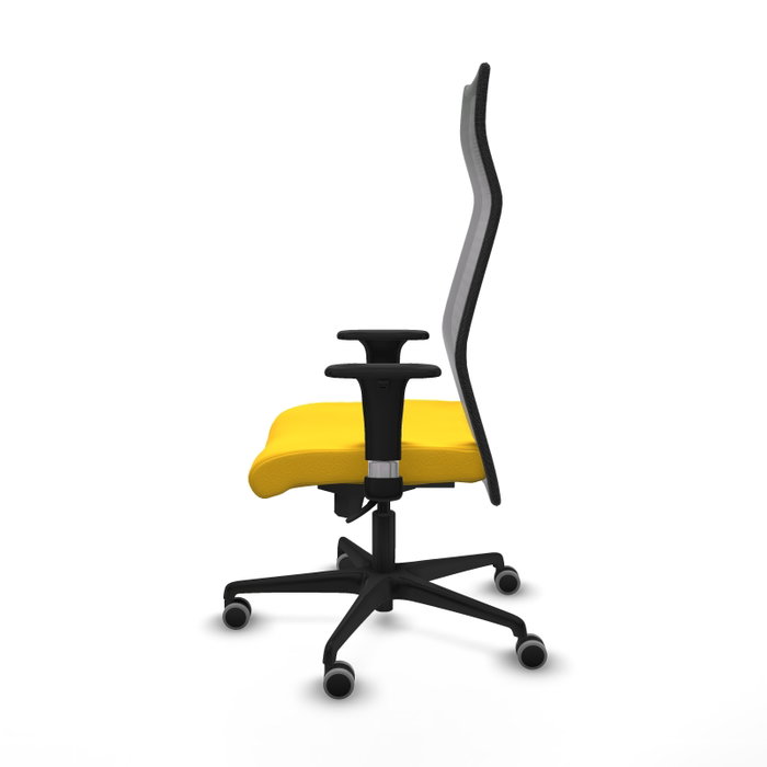 PIQUERAS Y CRESPO Sillón Albacete con Mecanismo Sincro, Similpiel Amarillo y Malla Negro PIQUERAS Y CRESPO Sillón Albacete con Mecanismo Sincro, Similpiel Amarillo y Malla Negro