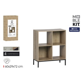 Moblekit Estantería de cubos ARVID con 4 compartimentos y patas de metal