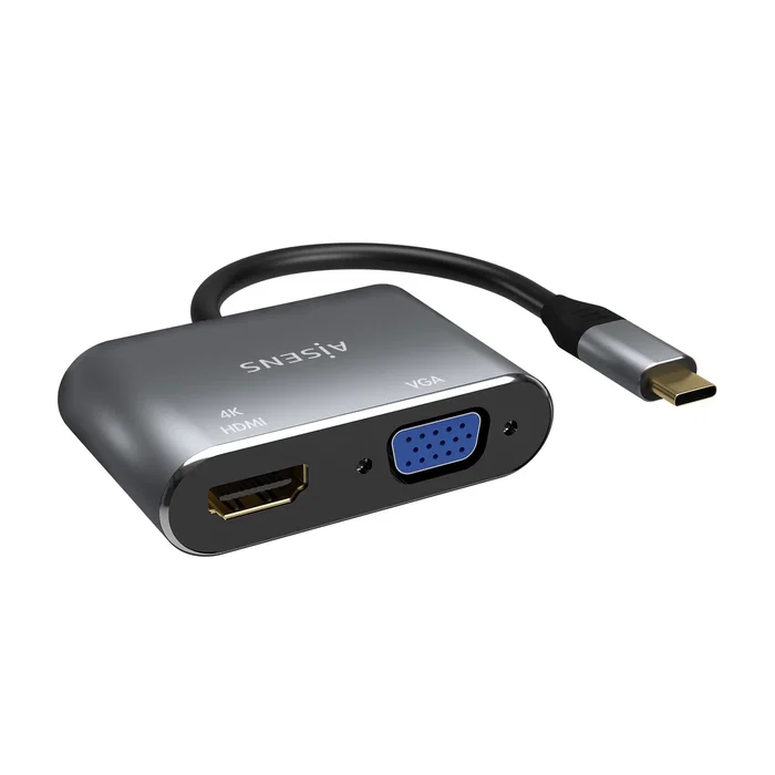 Aisens Conversor USB-C a VGA/HDMI 4K Gris 15cm Aisens Conversor USB-C a VGA/HDMI 4K Gris 15cm