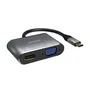 Aisens Conversor USB-C a VGA/HDMI 4K Gris 15cm