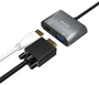 Aisens Conversor USB-C a VGA/HDMI 4K, Gris, 15cm