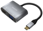 Aisens Conversor USB-C a VGA/HDMI 4K, Gris, 15cm