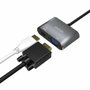 Aisens Conversor USB-C a VGA/HDMI 4K, Gris, 15cm