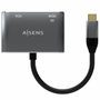 Aisens Conversor USB-C a VGA/HDMI 4K, Gris, 15cm
