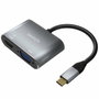Aisens Conversor USB-C a VGA/HDMI 4K, Gris, 15cm