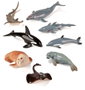 Miniland Bote con Asa de 8 Figuras de Animales Marinos con Guía Didáctica