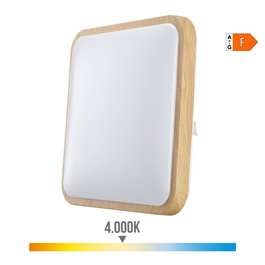 Edm Aplique Superficie Cuadrado LED Efecto Madera 18W 4000K Luz Día 1820lm 33x5x33 cm