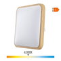Edm Aplique Superficie Cuadrado LED Efecto Madera 18W 4000K Luz Día 1820lm 33x5x33 cm