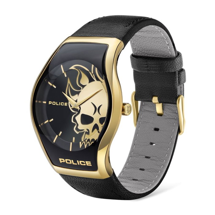 Police PEWJA2002301 Sphere Gold/Black Leather