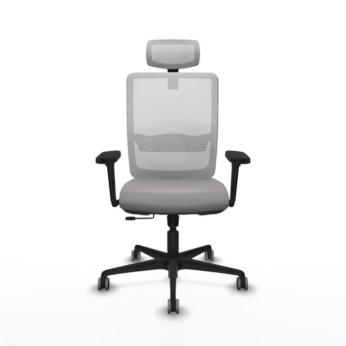 PIQUERAS Y CRESPO Silla de oficina Haches Gris y Blanco con Mecanismo Sincro/Traslack