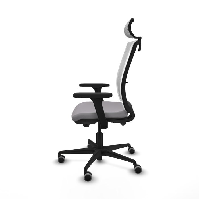 PIQUERAS Y CRESPO Silla de oficina Haches Gris y Blanco con Mecanismo Sincro/Traslack
