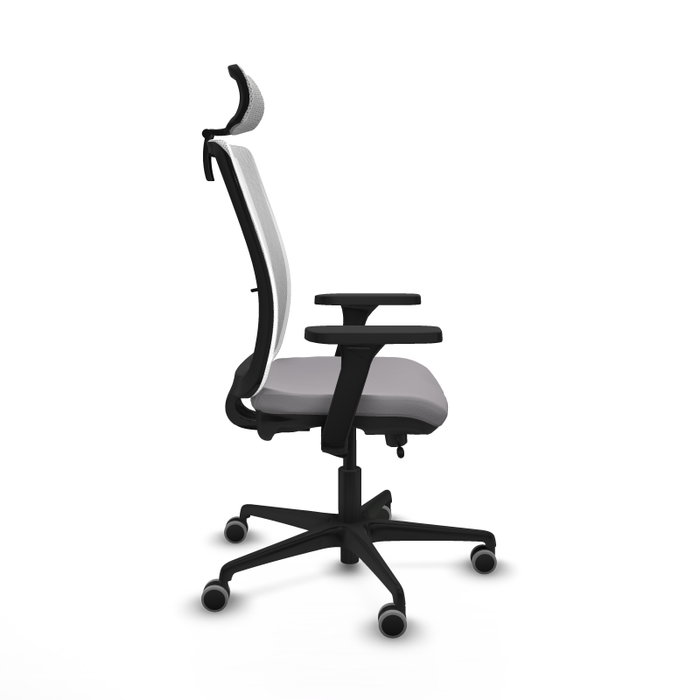PIQUERAS Y CRESPO Silla de oficina Haches Gris y Blanco con Mecanismo Sincro/Traslack