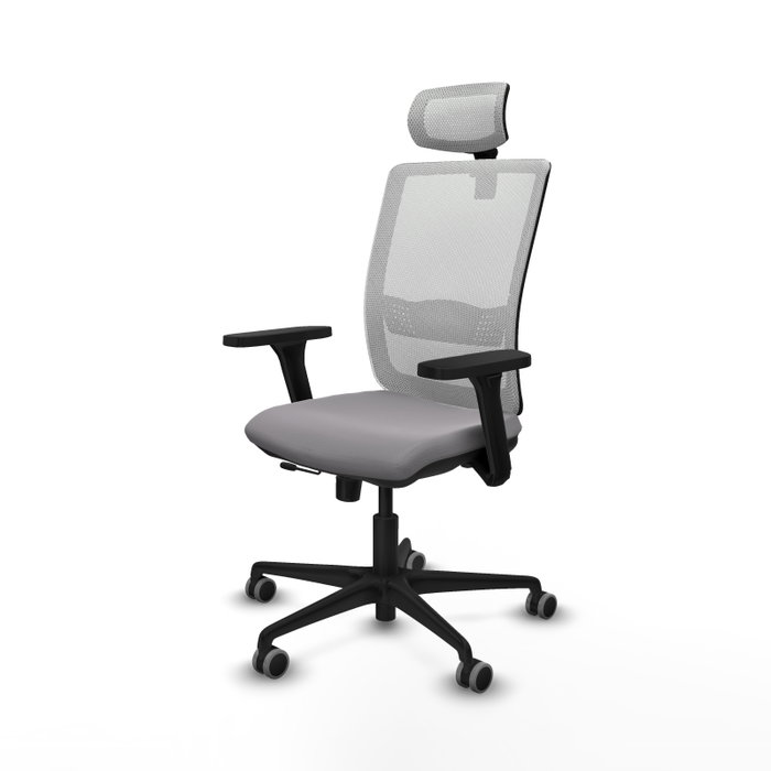 PIQUERAS Y CRESPO Silla de oficina Haches Gris y Blanco con Mecanismo Sincro/Traslack