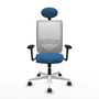 PIQUERAS Y CRESPO Silla de oficina Zulema Azul claro y Blanco